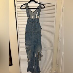 BDG Distressed Denim Overalls